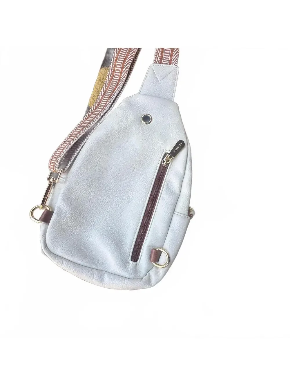 Bostanten Women's White and Brown Shoulder Bag with Anti-Theft Zipper Pocket, 35